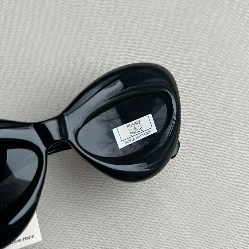 Inflated Cat Eye Black Sunglasses
